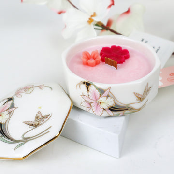 Vintage White Box Cherry Blossom Scent Soy Candle