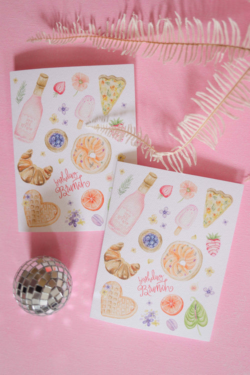 Birthday brunch foodie card