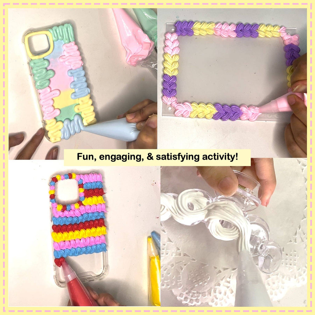 Rainbow Decoden Cream Set, Fake Whipped Cream Glue For DIY