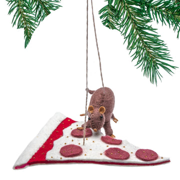 Baby Rat Pizza Ornament