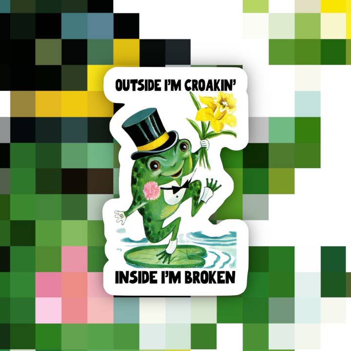 Retro Frog Sticker