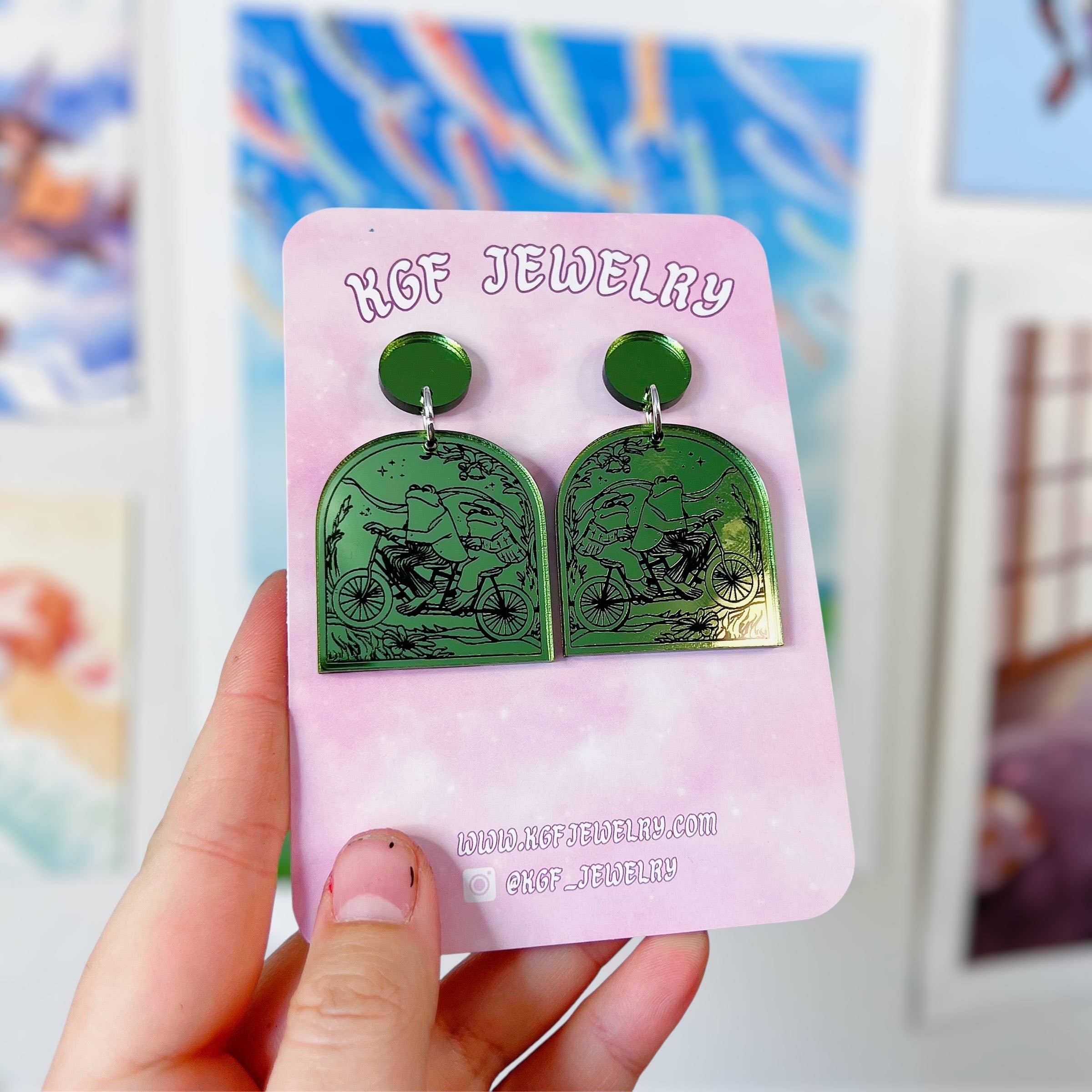 Frog and Toad Handmade Acrylic Earrings & Keychains