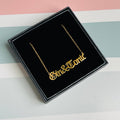Gin and tonic word Necklace stainless steel gold Bartender