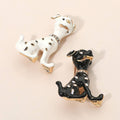 Gold Dipped Enamel Spotted Dog Pin Brooch