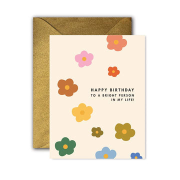 Mod Floral Bright Person Birthday Greeting Card