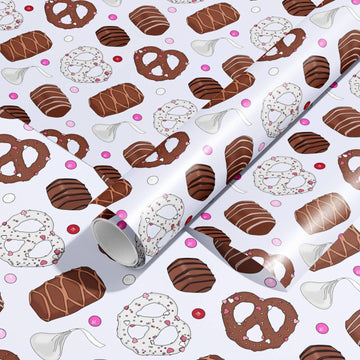 Pretzels and Chocolate Gift Wrap Wrapping Paper