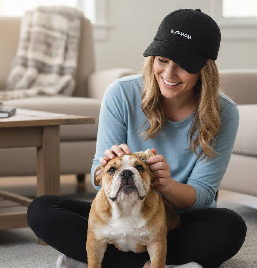 Dog Mom Hat | Cute Gift for Dog Lovers | Embroidered Dog Mom Baseball Cap | HatPhile