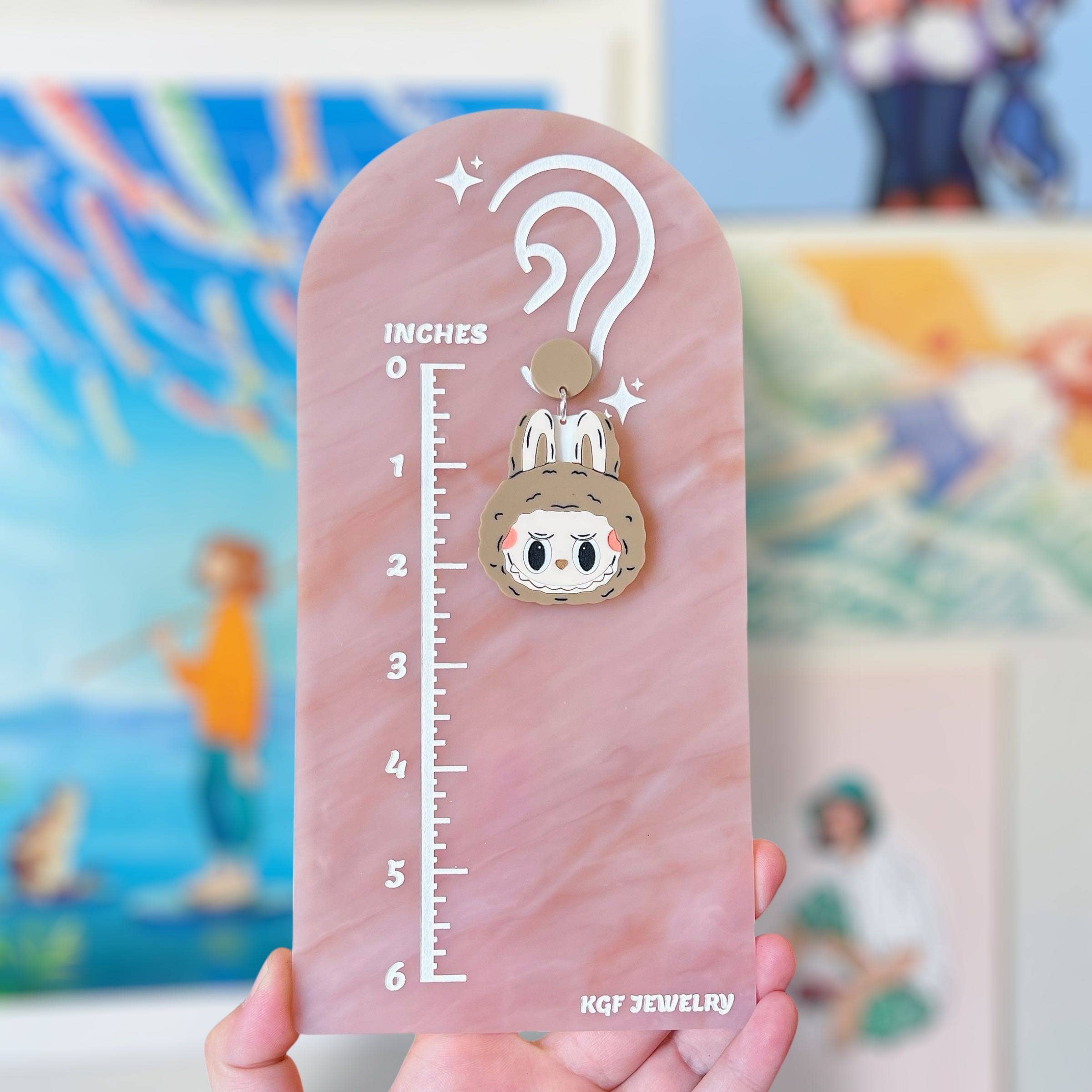 Labubu SINGLE Handmade Acrylic Earrings & Keychains