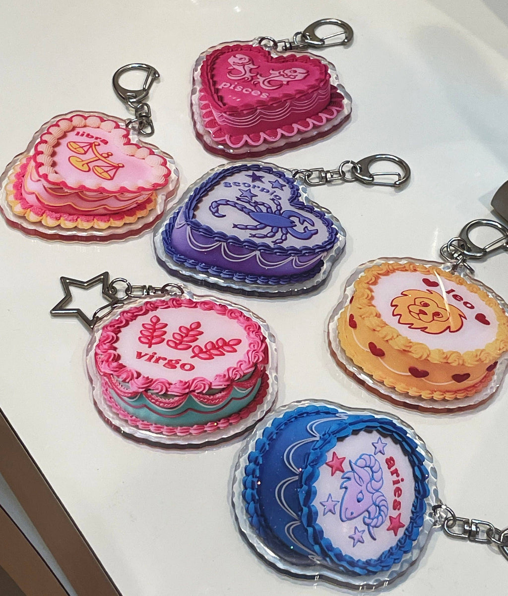 Scorpio Glitter Horoscope Cake Keychain
