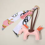 Faux Leather Horse Tassel Scarf Keychain / Bag Charm