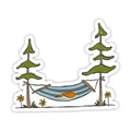 Hammock Between Trees Camping Sticker