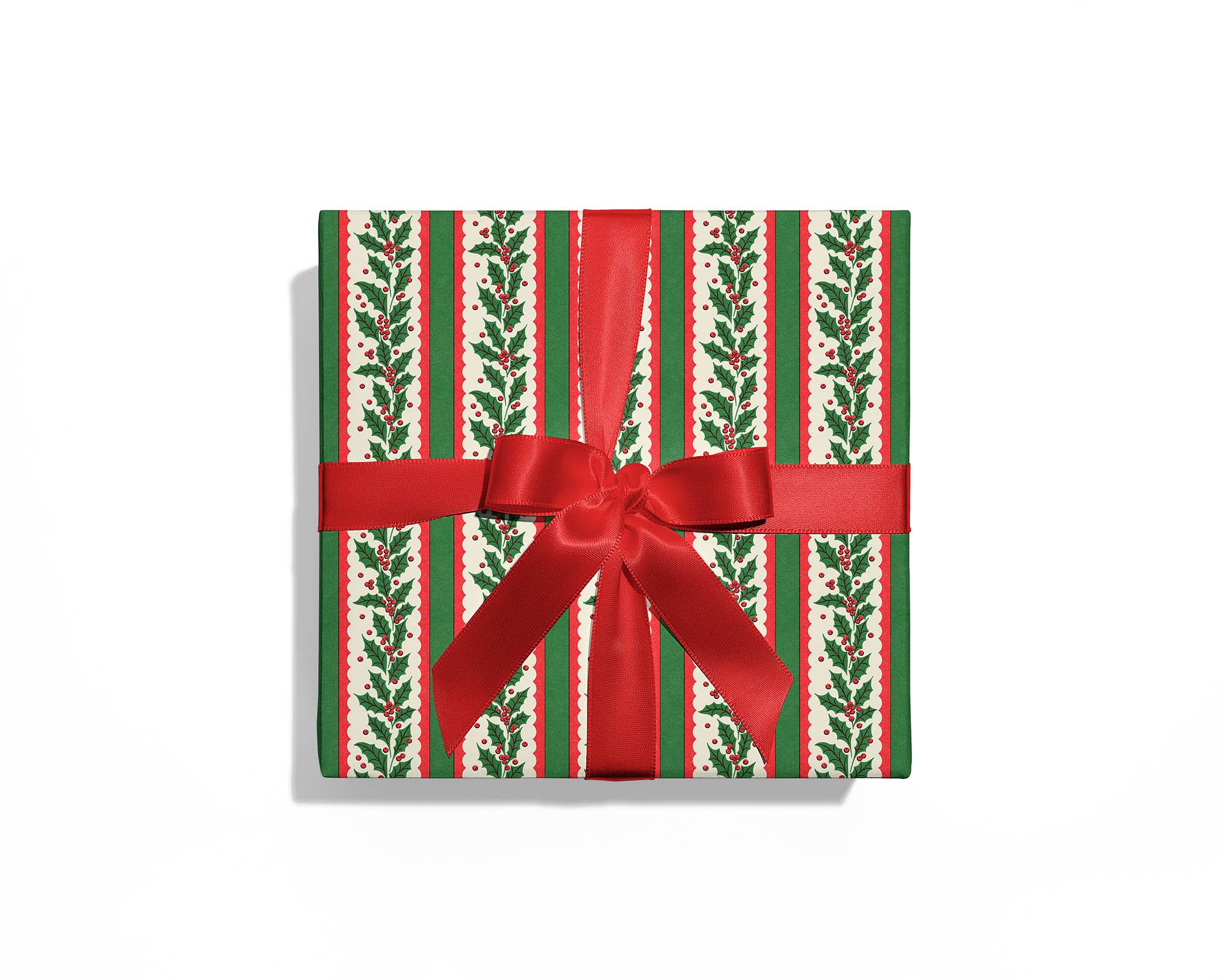 Holly Stripe Wrapping Paper