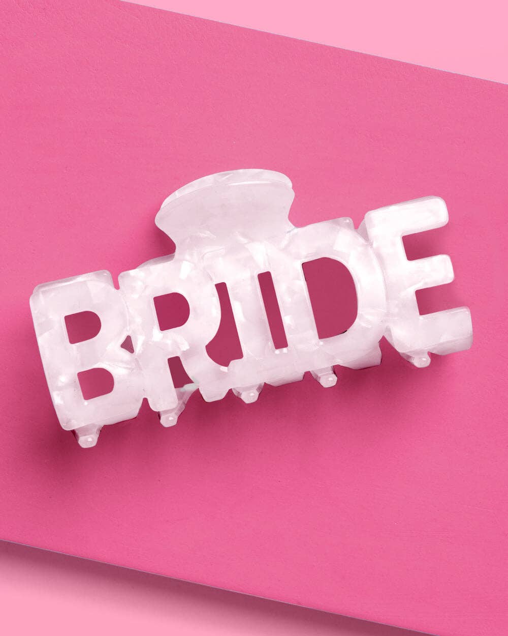 Bride Word Claw Clip | white marble, bridal hair, bach party