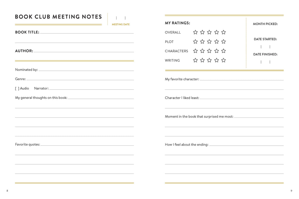 Bibliophile Book Club Journal