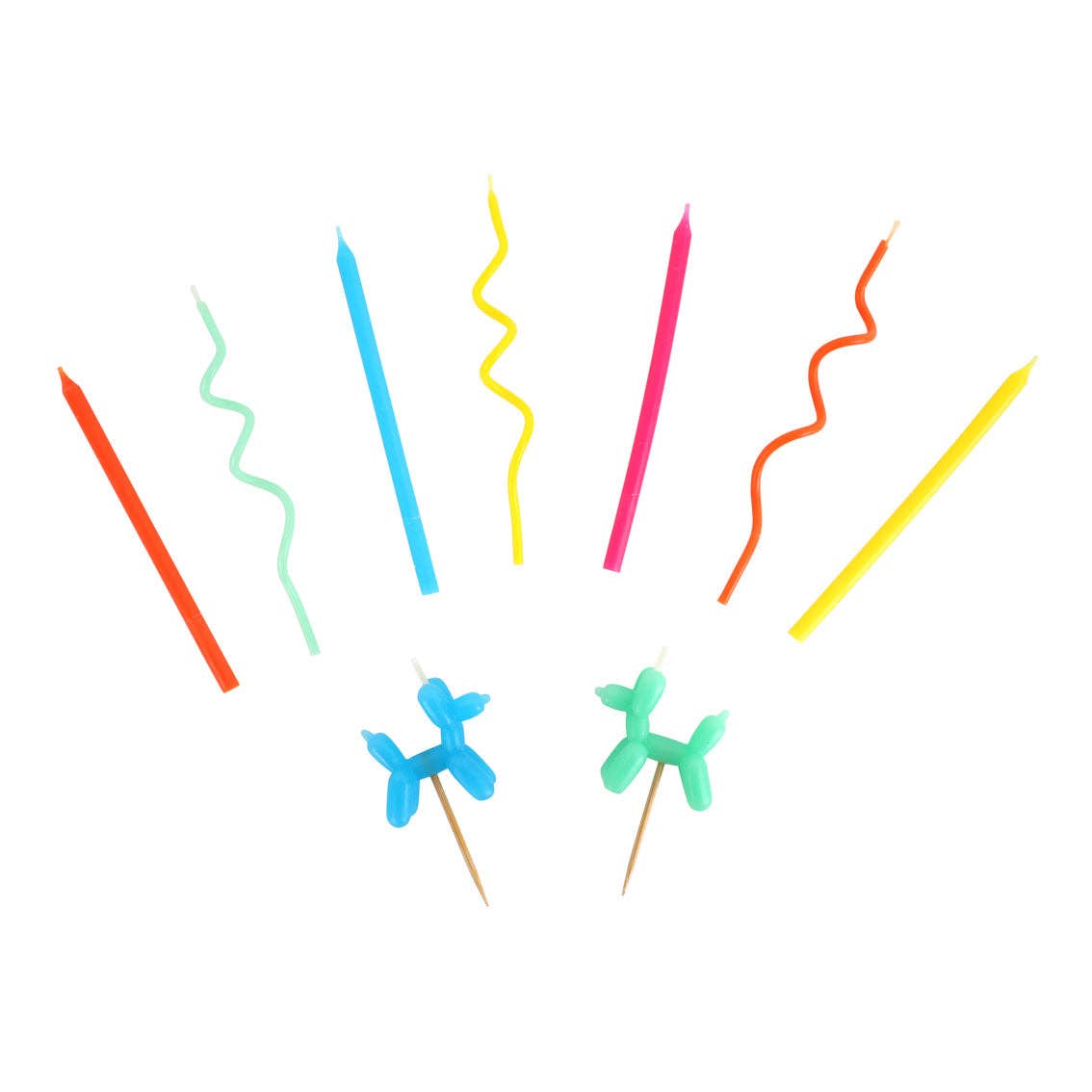 Balloon Dog Birthday Candles - 9 Pack | Cake Candles |