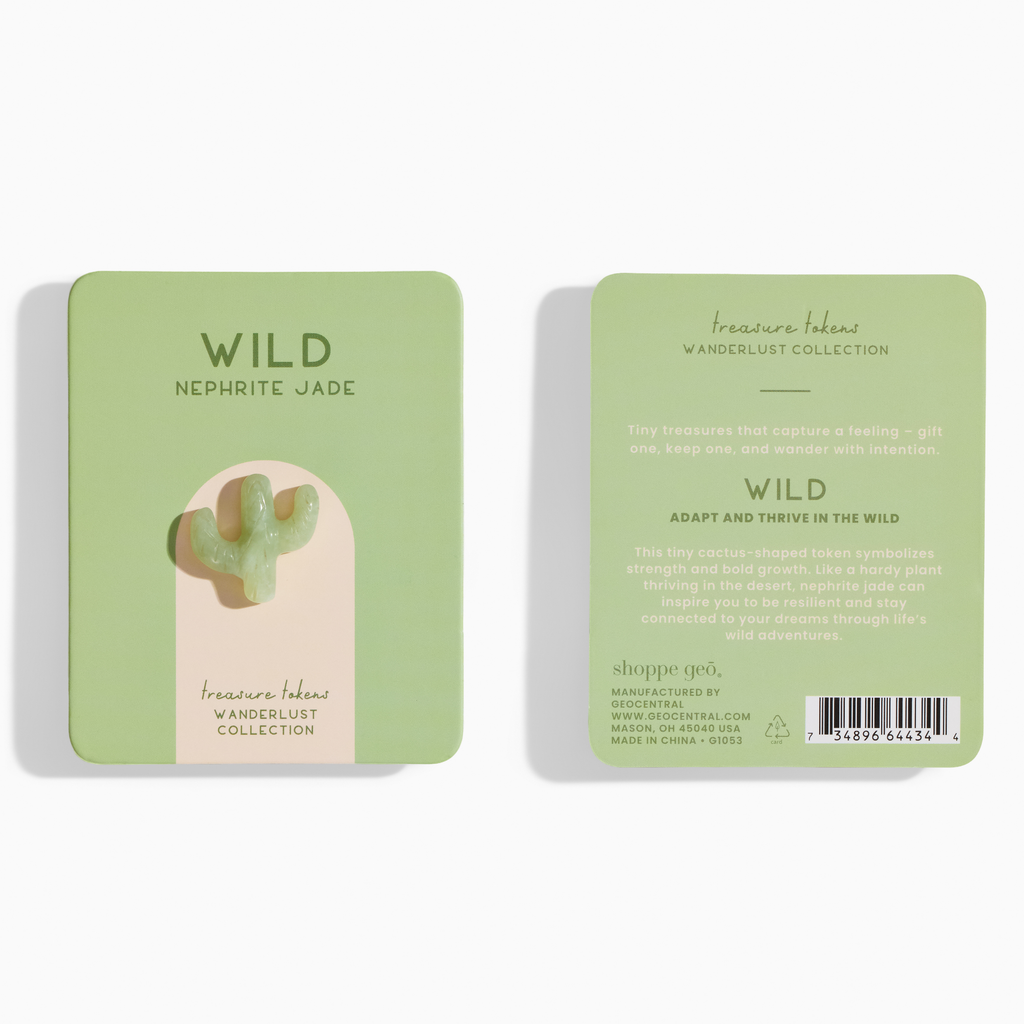 Nephrite Jade Crystal Cactus | Treasure Tokens: WILD
