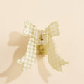 Bow-Shaped Checkered Acetate Hair Claw Clip