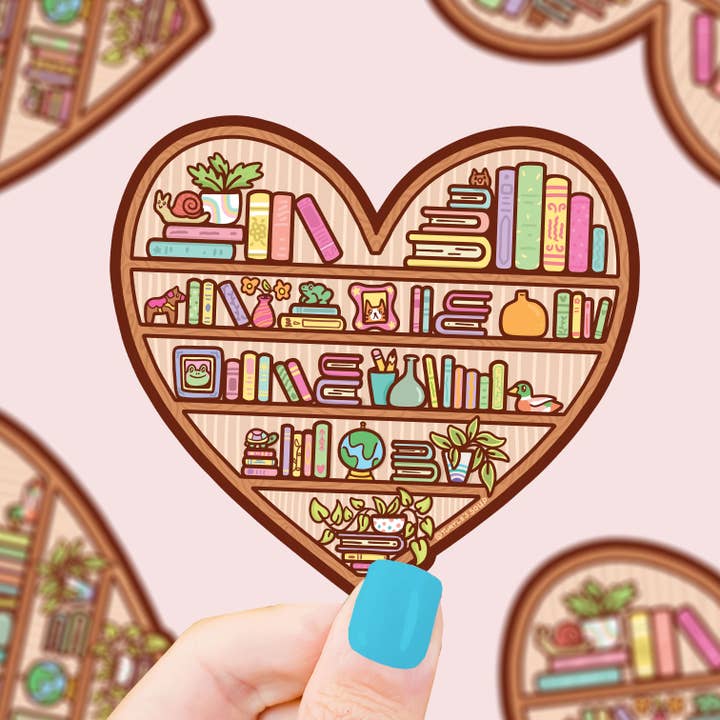heart bookshelf sticker