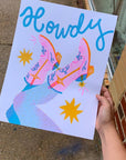 Howdy Risograph Art Print 11x14"