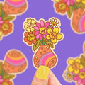 happy flowers sticker