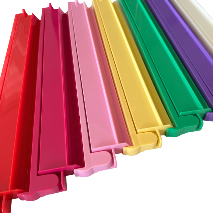 Mahjong Rack and Pusher Set of 4 - Solid Colors Pink Yellow Green Purple