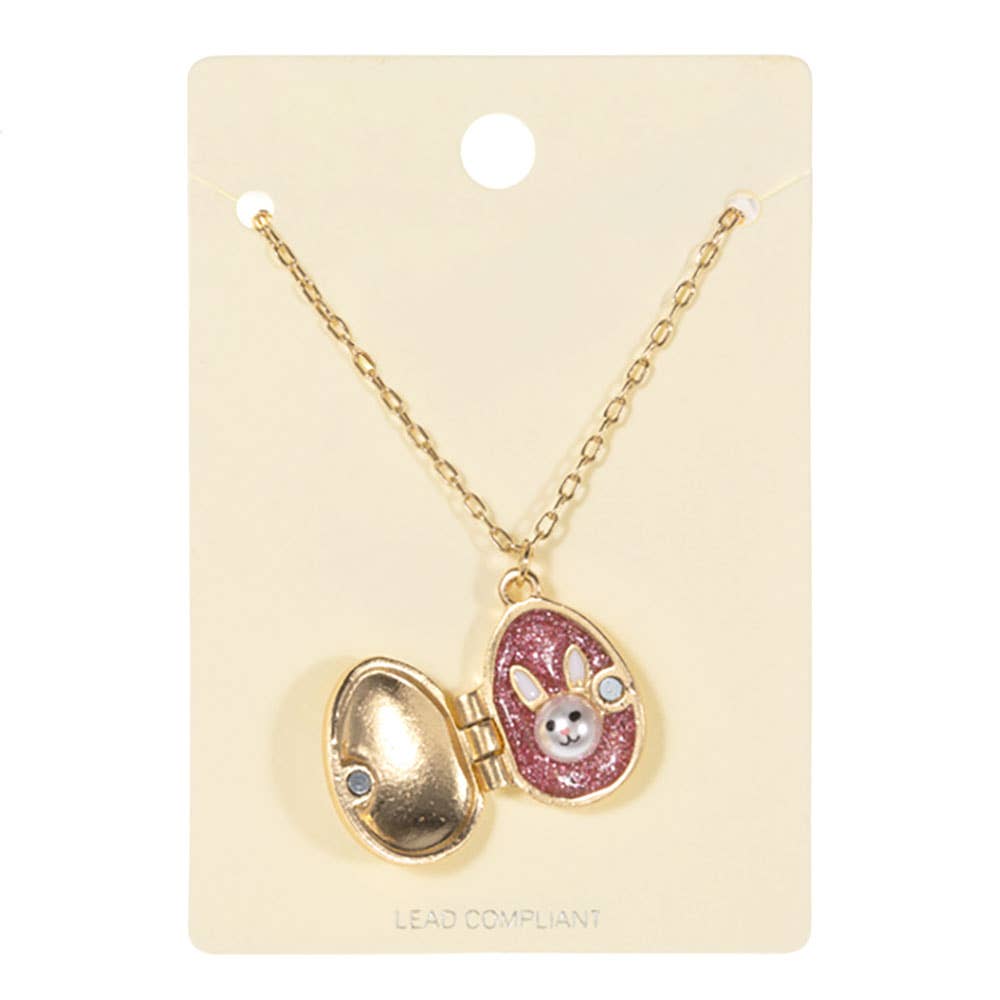Enamel Easter Egg Locket Pendant Necklace