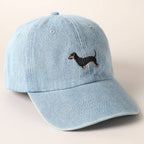 Dachshund Dog Embroidered Denim Baseball Cap