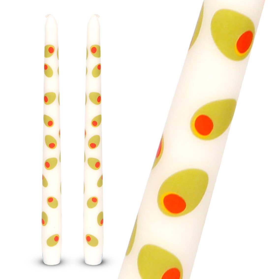 Olive Taper Dinner Candles