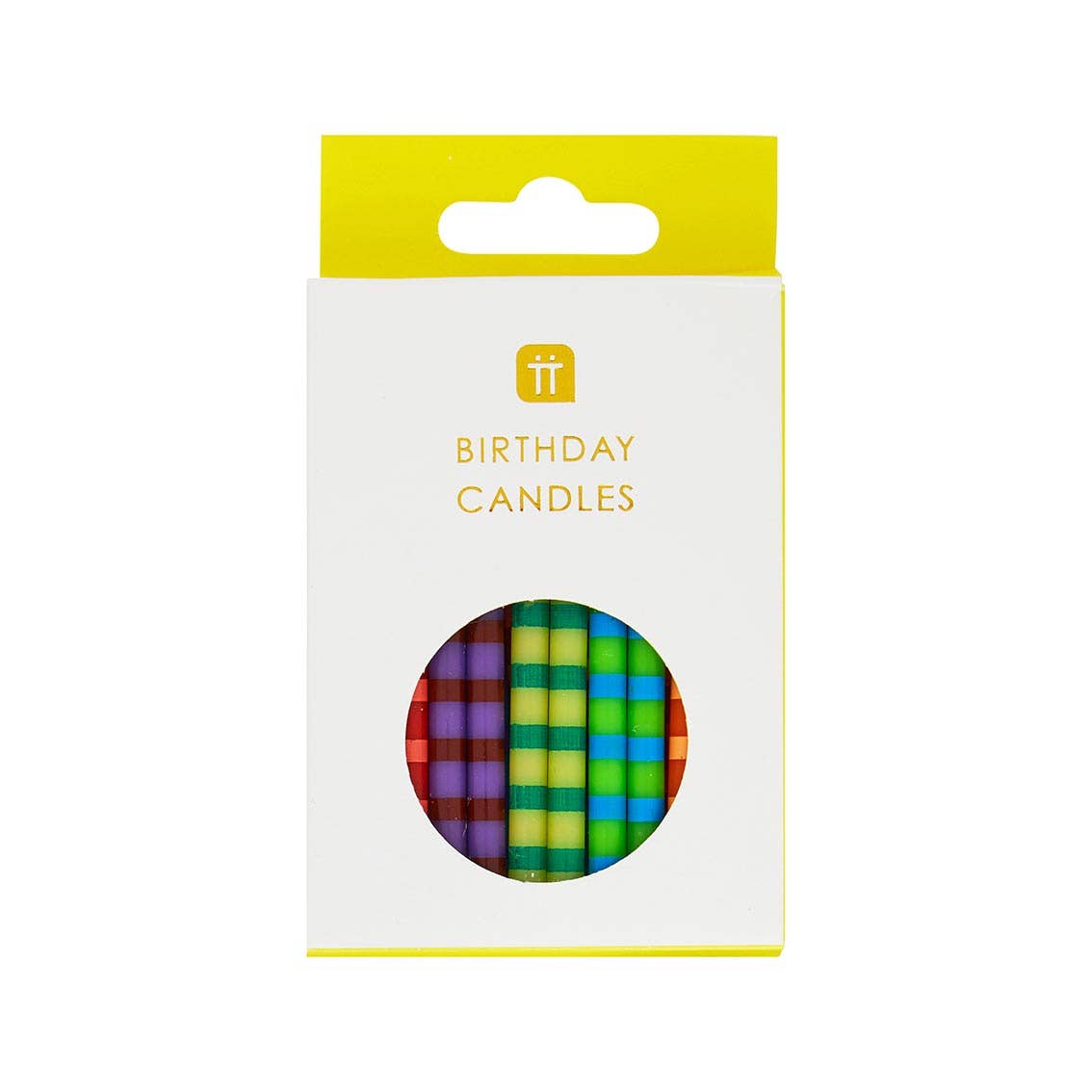 Striped Multicolor Candles - 24 Pack | Cake Candle |