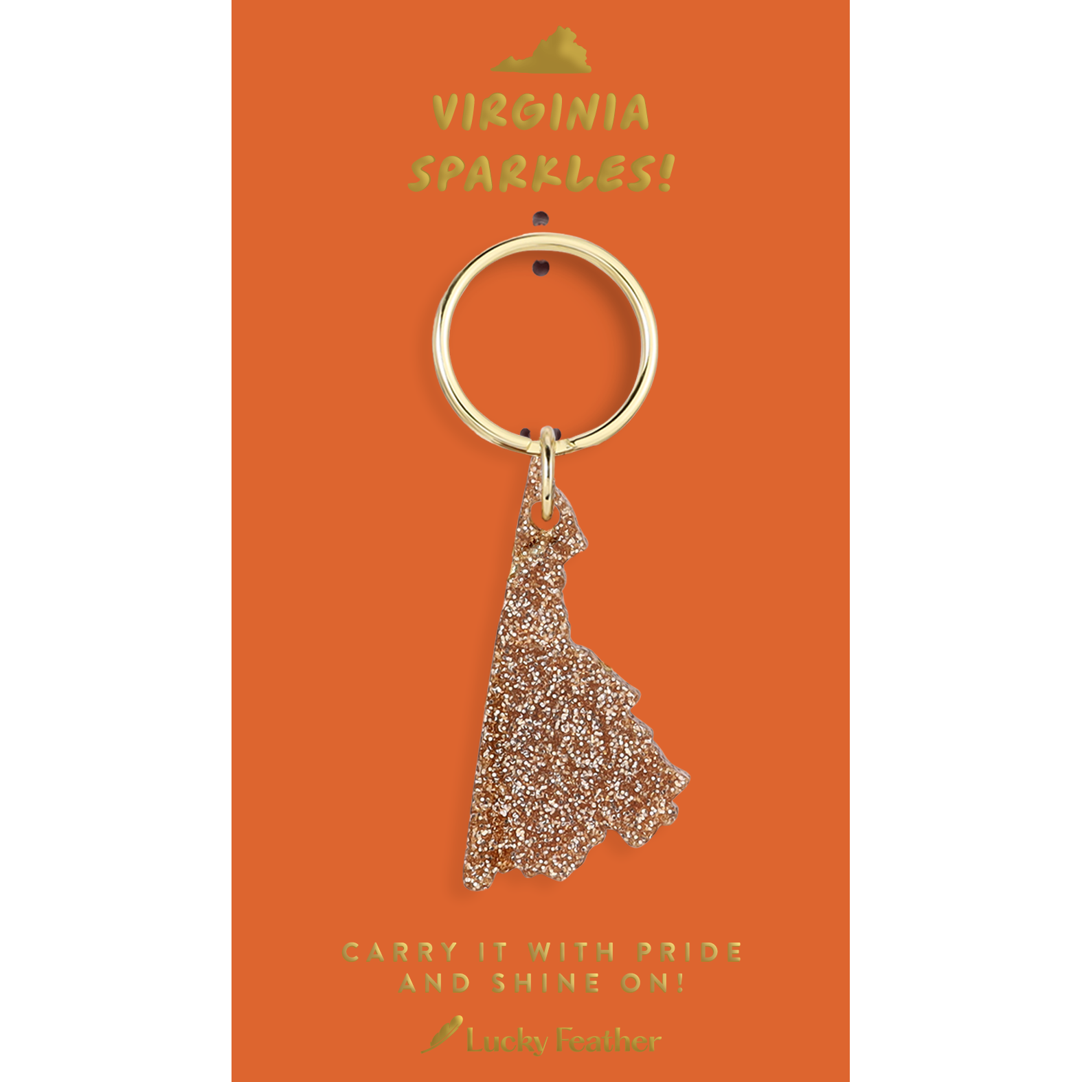 Glitter Keychain - State - VIRGINIA