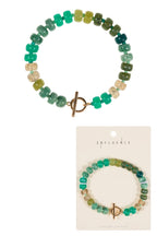 Flat Round Resin Bead Ombre Mixed Stretch Bracelet