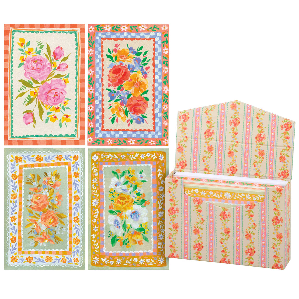 French Floral Note Card Set