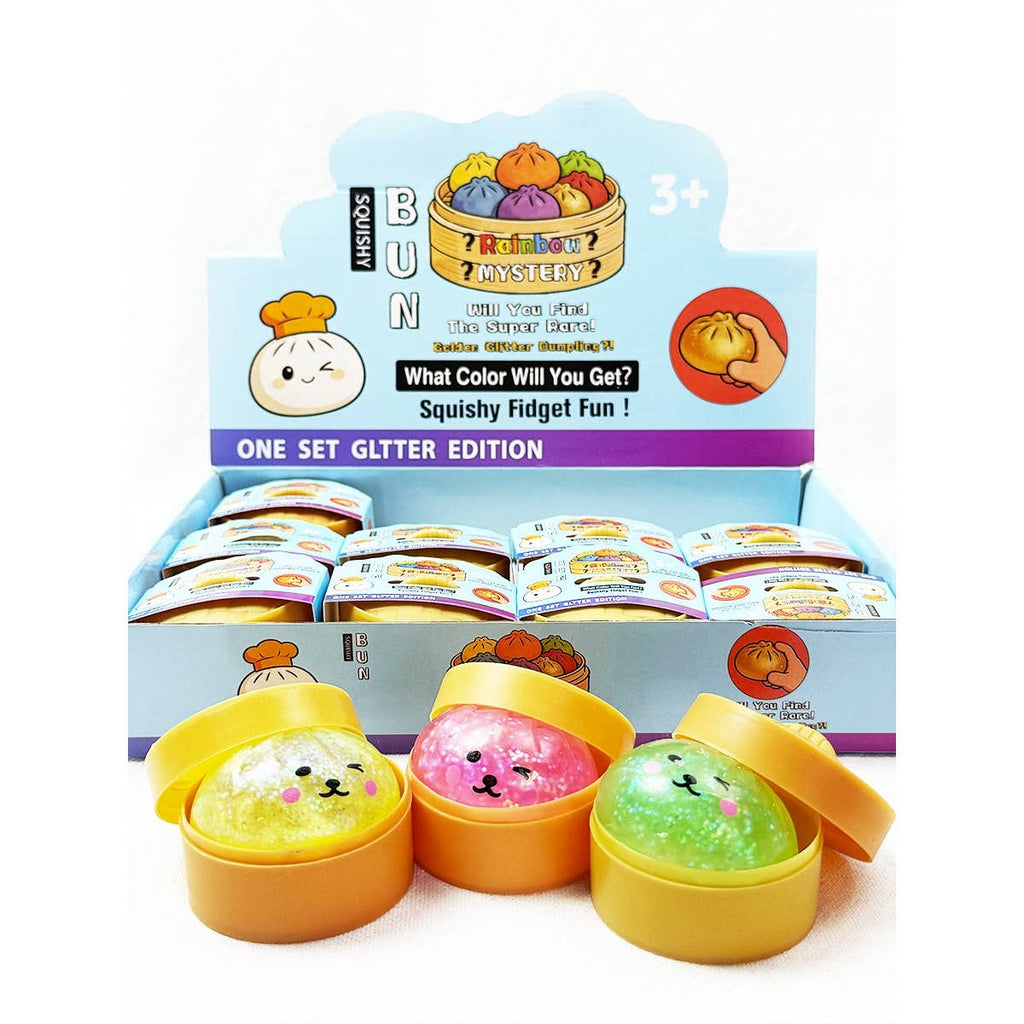Mini Glittered Dumpling Squishy with Steamer