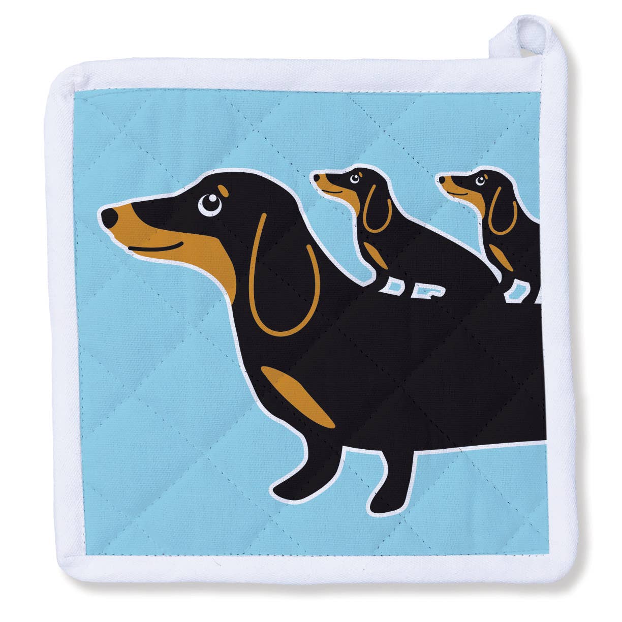 Reversible Dachshund Doxie and Puppies Potholder   