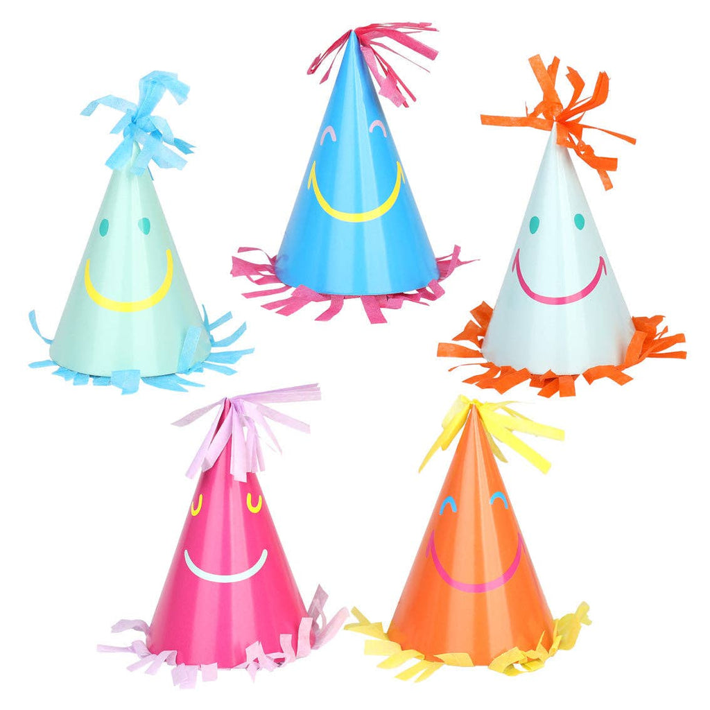 Happy Face Party Hats - 5 Pack | Pride Party Supplies |