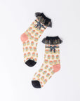 Repeat Floral Ruffle Sheer Crew Sock