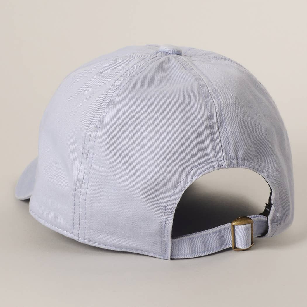 Daisy Bloom Embroidered Cotton Baseball Cap