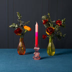 Pink Glass Candlestick Holder | Mothers Day Gifts |