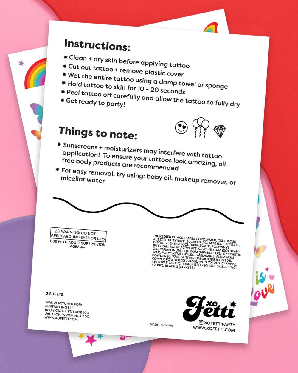 Pride Rainbow Tattoos | LGBTQ, festival, party favors
