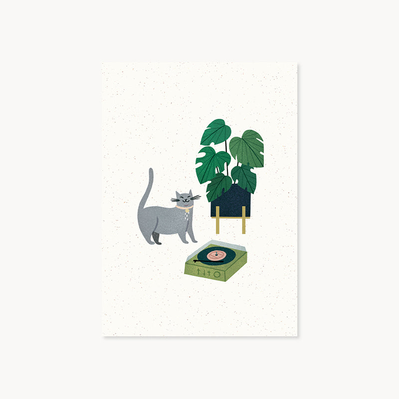 Dwell Mid-Century Gold Foil Green Flocking Greeting Card