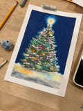 Oil Pastel Holiday Postcards