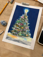 Oil Pastel Holiday Postcards