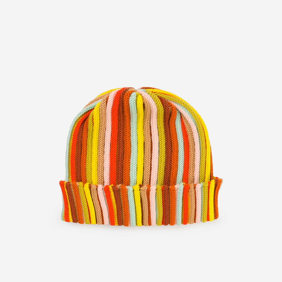 Circus Stripe Knit Beanie - Desert