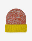 Colorblock Plush Knit Beanie - Jade Rust