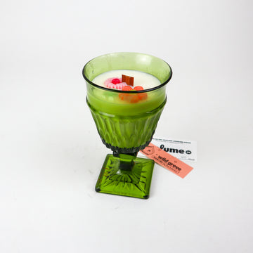 Vintage Green Glass Wild Grove Scent Soy Candle