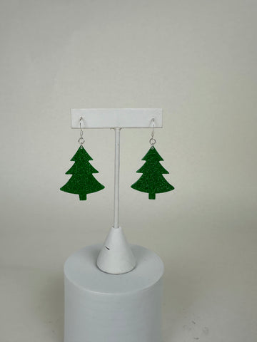 Green Xmas Trees - Holiday Earrings