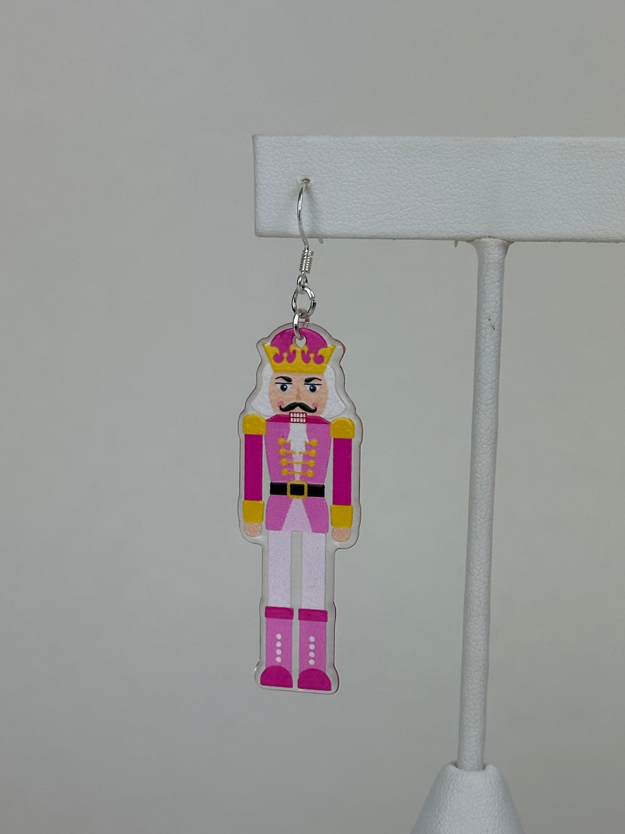 Pink Nutcracker - Holiday Earrings