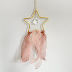 Decorative Shooting Star Galaxy Suncatcher with Warm Neutral Ribbons