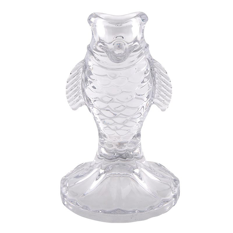 Clear Taper Candleholder - Fish