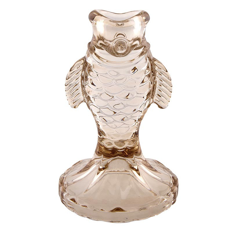 Beige Taper Candleholder - Fish